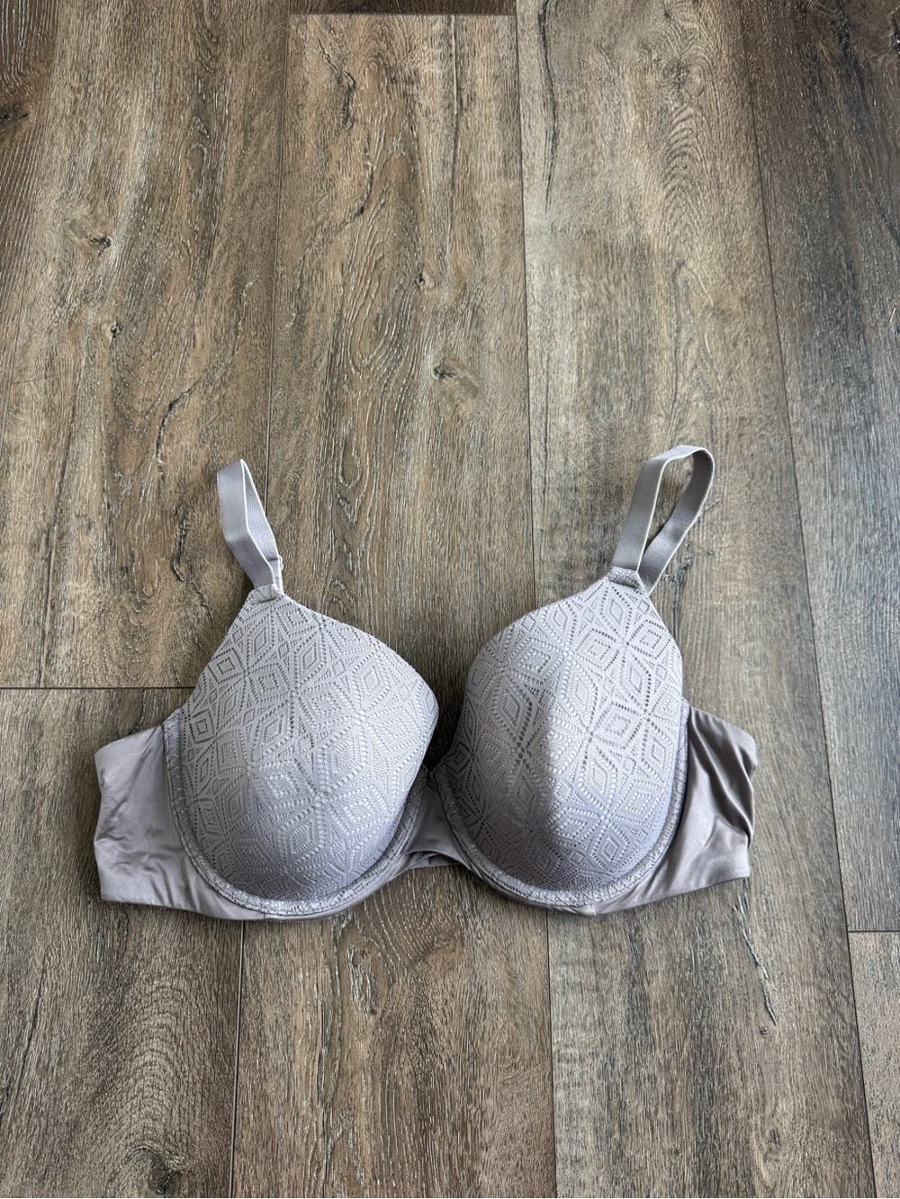 Auden Women's Taupe Gray Lace-Detail T-Shirt Bra 40C